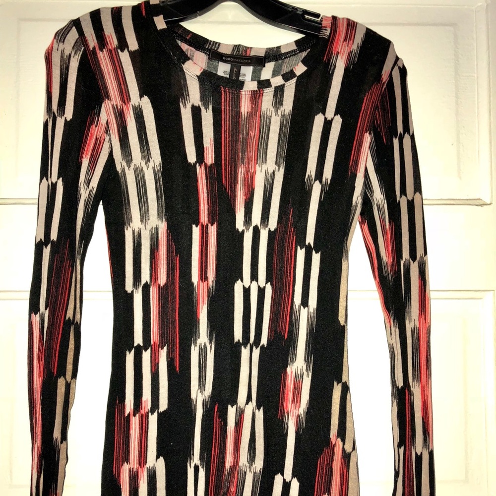 BCBG MaxAzria “Agda” printed tissue tee